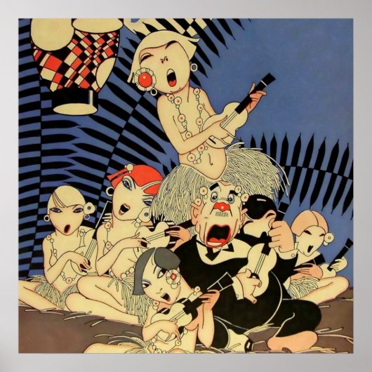 Poster “Groupe d'ukulélé” Couverture de 1927 par J Carlos (Devant)