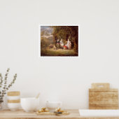 Poster Groupe familial devant un chalet à chaume (huile s (Cuisine)