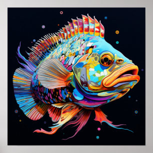 Poster Groupe géant psychédélique