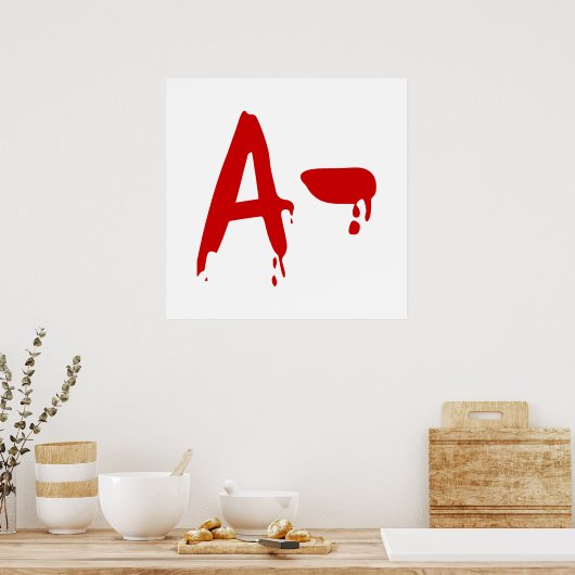 Poster Groupe sanguin A - Hôpital d'horreur négatif (Cuisine)