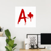 Poster Groupe sanguin A+ Positif #Hôpital d'horreur (Bureau à domicile)