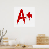 Poster Groupe sanguin A+ Positif #Hôpital d'horreur (Cuisine)