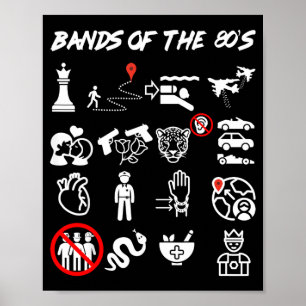 Poster Groupes de Pop Rock Emblématiques et Ringards des