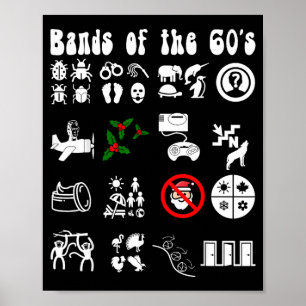 Poster Groupes de pop rock emblématiques et ringards drôl