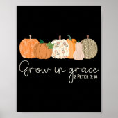 Poster Grow In Grace Pumpkins Fall Thanksgiving Christian (Devant)