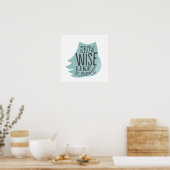 Poster Grow Wise Like an Owl - Children's Art (Cuisine)