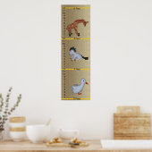 Poster Growth Chart - Duck, Unicorn, Giraffe Dolls (Cuisine)