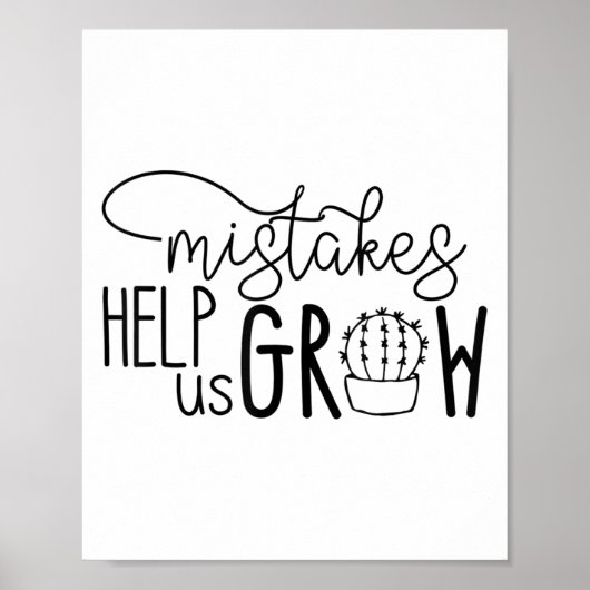 Poster Growth Mindset Teacher Mistakes Help Us Grow Men W (Devant)