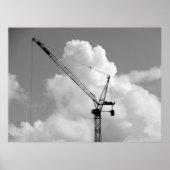 Poster Grue Cumulonimbus - Noir et blanc (Devant)