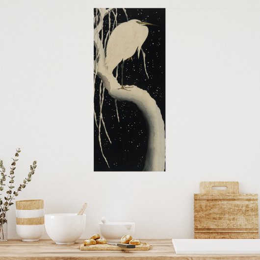 Poster grue dans la neige (Cuisine)