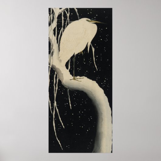 Poster grue dans la neige (Devant)