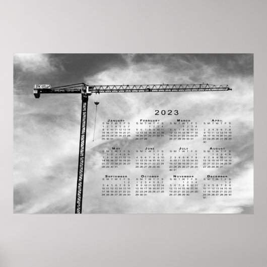 Poster Grue de construction 2023 Calendrier Beaux-Arts Ph (Devant)