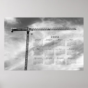 Poster Grue de construction de beaux-arts Photo Calendrie