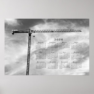 Poster Grue de construction de beaux-arts Photo Calendrie