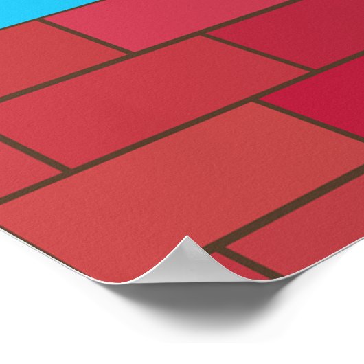 Poster Grue de construction Levant mur de brique (Coin)