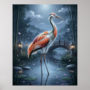 Poster Grue de sushi Lune Marais