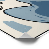 Poster Grue et illustration de vague japonaise C traditio (Coin)