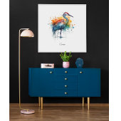 Poster Grue gracieuse : Aquarelle, coutume
