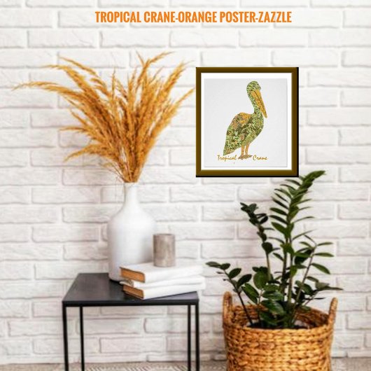 Poster Grue Tropicale-Orange