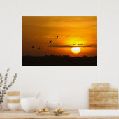 Poster Grues au lever du soleil (Cuisine)