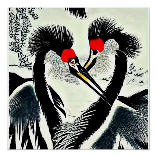 Poster Grues couronnées (Devant)
