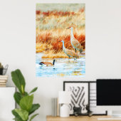 Poster Grues de Numidie & Oie (Bureau à domicile)