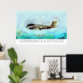 Poster Grumman A-6 Intruder rendu dans Paint not Photo! (Bureau à domicile)