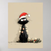 Poster Grumpy Christmas Cat Mood (Devant)