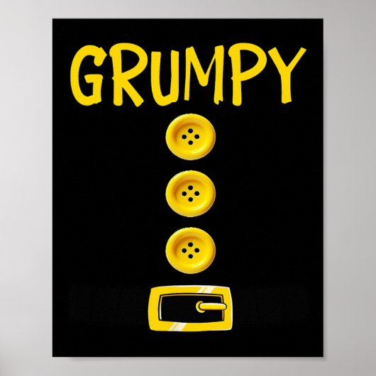 Poster Grumpy Nwarf Halloween Costume Couleur Corresponda (Devant)