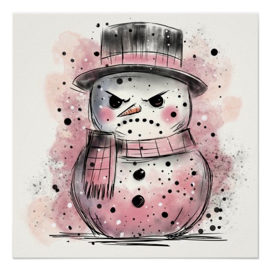 Poster Grumpy Snowman (Devant)