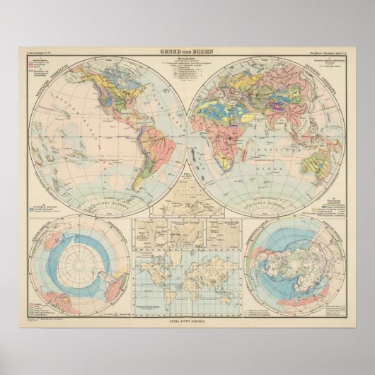 Poster Grund u Boden - Carte de l'Atlas du Sol (Devant)