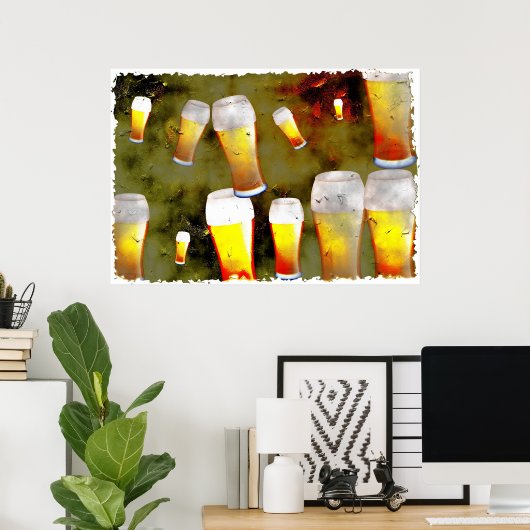 Poster Grunge Beer (Bureau à domicile)