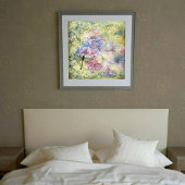 Poster Grunge de marque postale de libellule d'Hydrangea