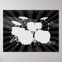 Grunge Drums Black Burns