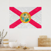 Poster Grunge du drapeau de l'État de Floride (Cuisine)