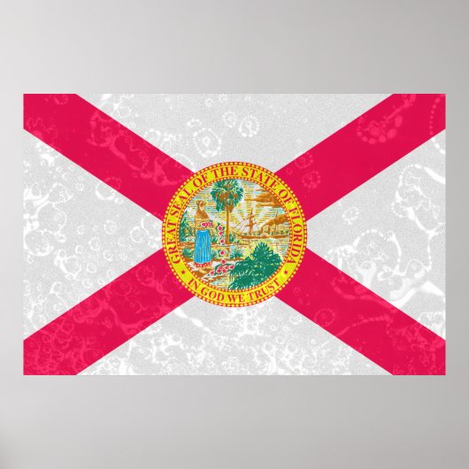 Poster Grunge du drapeau de l'État de Floride (Devant)
