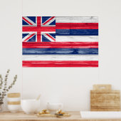 Poster Grunge du drapeau de l'État d'Hawaii (Cuisine)