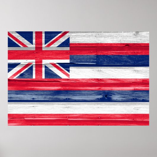 Poster Grunge du drapeau de l'État d'Hawaii (Devant)