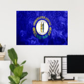 Poster Grunge du drapeau de l'État du Kentucky (Bureau à domicile)