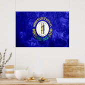 Poster Grunge du drapeau de l'État du Kentucky (Cuisine)