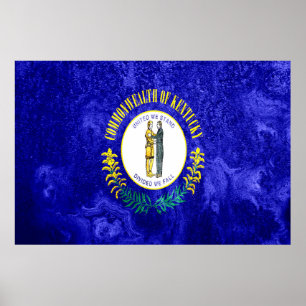 Poster Grunge du drapeau de l'État du Kentucky