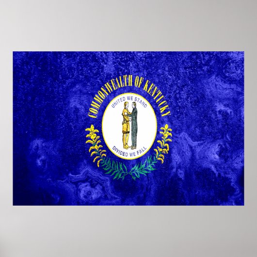 Poster Grunge du drapeau de l'État du Kentucky (Devant)