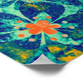 Poster Grunge floral art arrière - plan motif 3 (Coin)