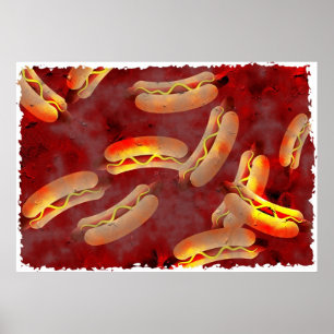 Poster Grunge Hotdogs