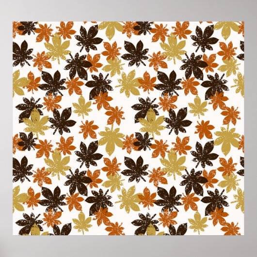 Poster Grunge Leaf : Motif Arrière - plan sans couture. (Devant)