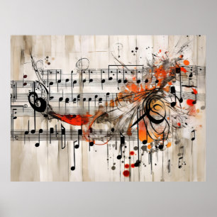 Poster Grunge Music Score