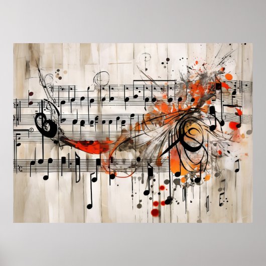 Poster Grunge Music Score (Devant)