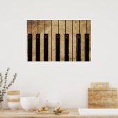 Poster Grunge piano vintage (Cuisine)