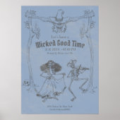 Poster Grunge Retro Black Halloween Party (Devant)