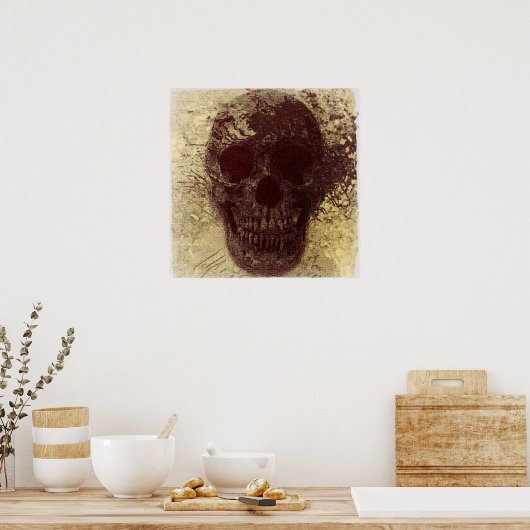 Poster Grunge Skull (Cuisine)